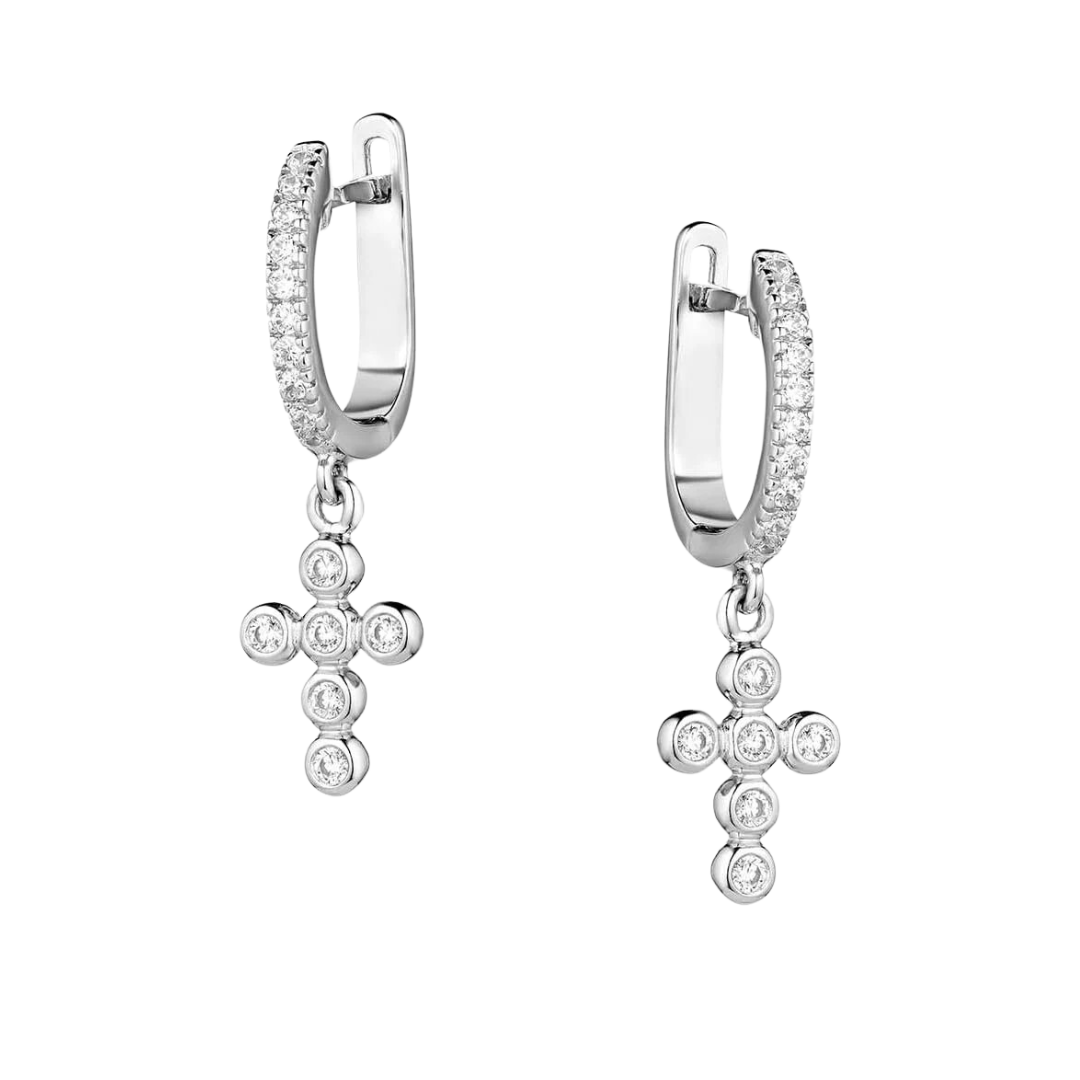 Montana Silversmiths Women's Simple Belief Crystal Cross Earrings