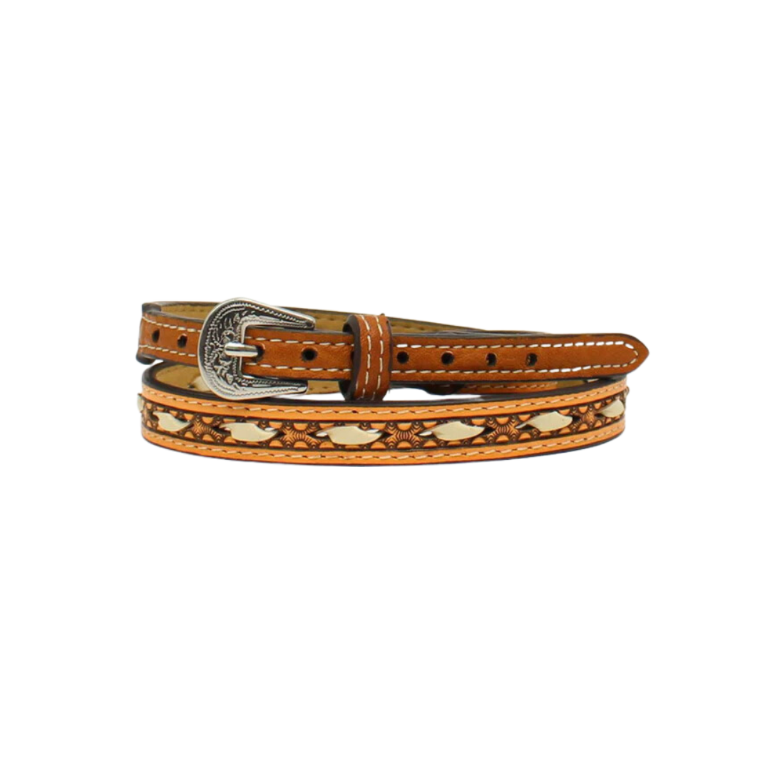 M&F Women's Western Leather Tooled Light Brown Hatband