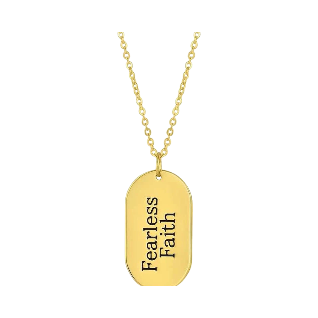 Montana Silversmiths Women's Fearless Faith Rounded Dog Tag Necklace