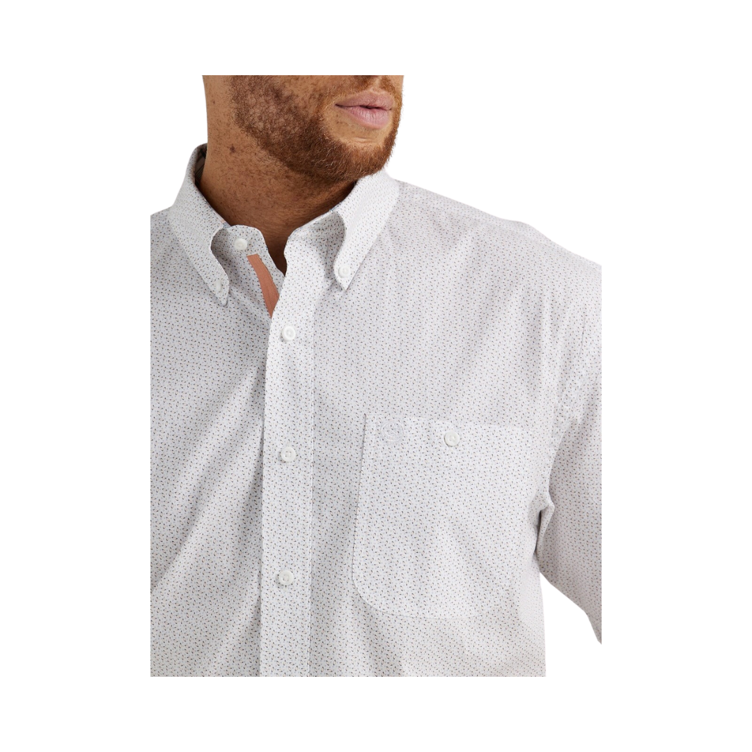 Wrangler George Men's Strait White Print Shirt