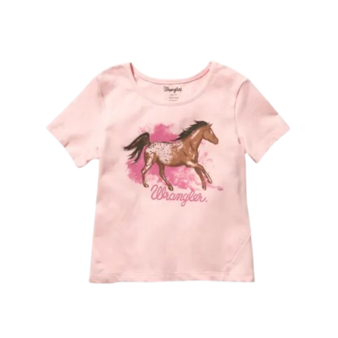 Wrangler Infant Girl's Pink & Horse Graphic Short Sleeve Top