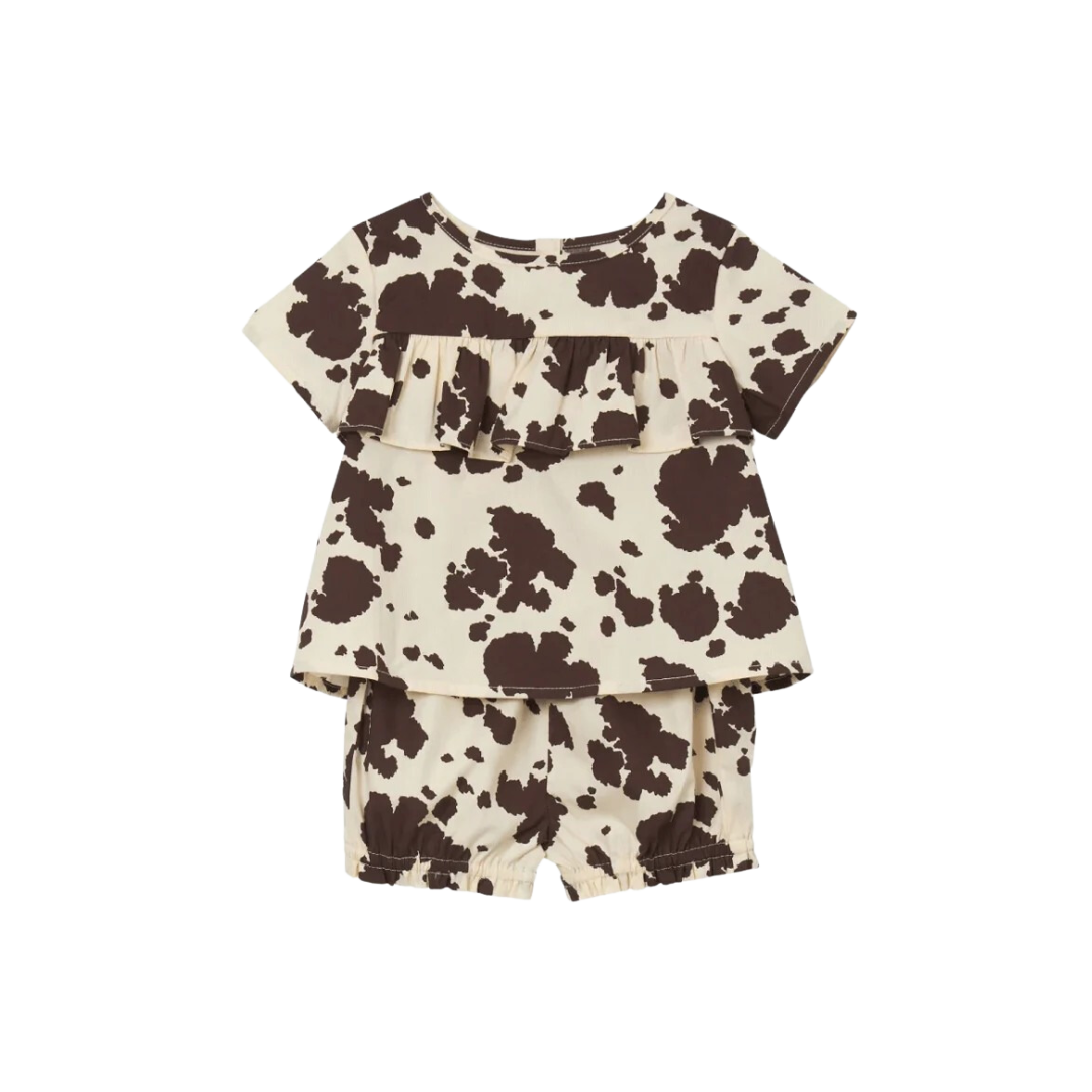 Wrangler Baby Girl Top And Blommer Brown And Cream