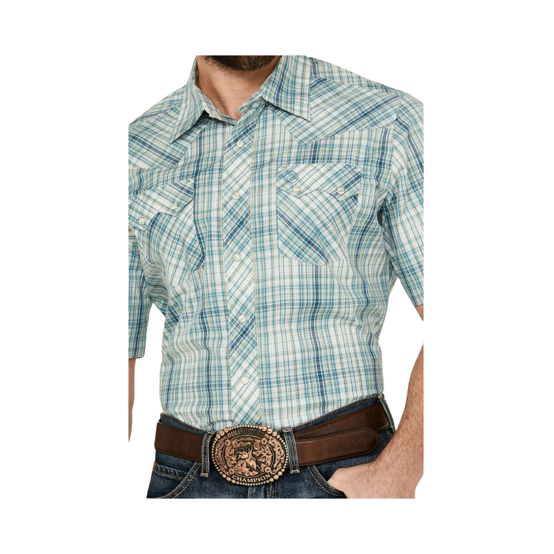 Wrangler Men's Retro Aqua Green Short Sleeve