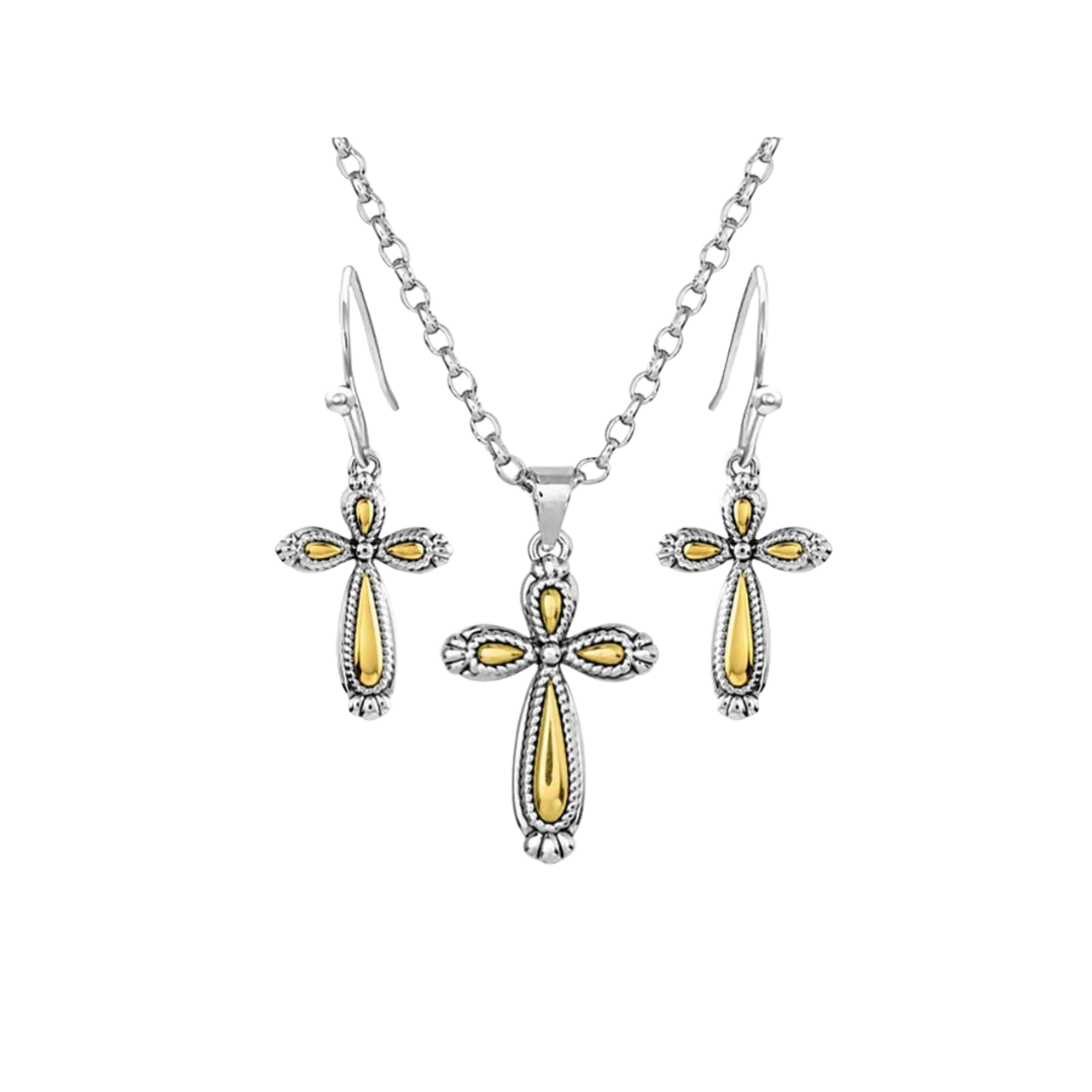 Montana Women's Gleaming Faith Cross Jewelry Set