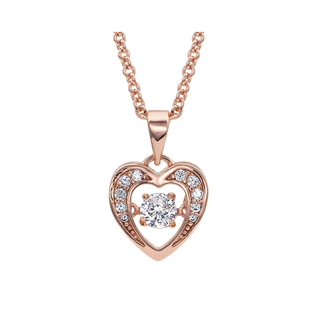 Montana Women's Let's Dance A Little Dance Rose Gold Heart Necklace