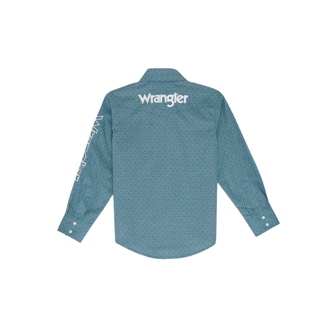 Wrangler Boy's Long Sleeve Turquoise Shirt