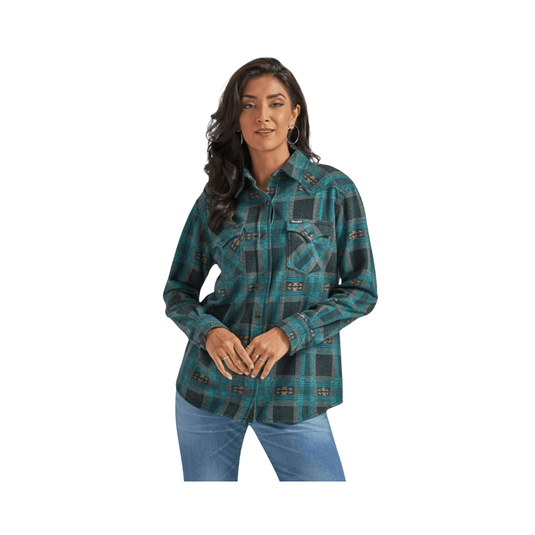 Wrangler Women's Retro Punchy Boyfriend Flannel Shirt