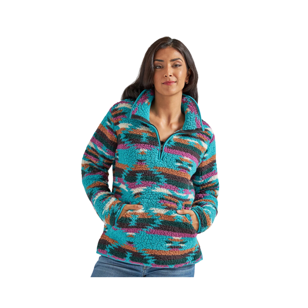 Wrangler Women's Retro Punchy Blue Sherpa SweatShirt