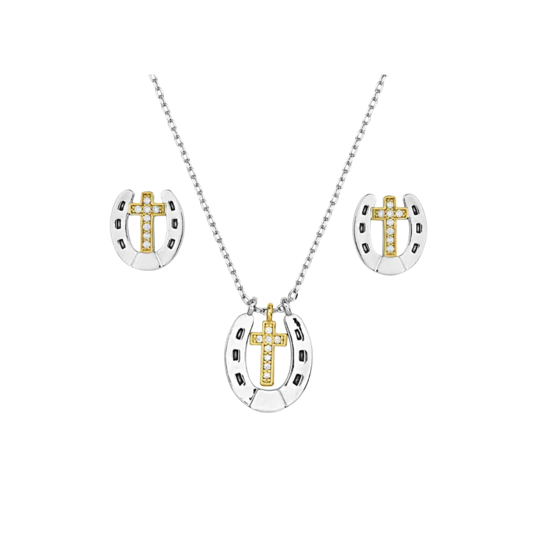 Montana Women's Glowing Trails Cross Horseshoe Jewelry Set