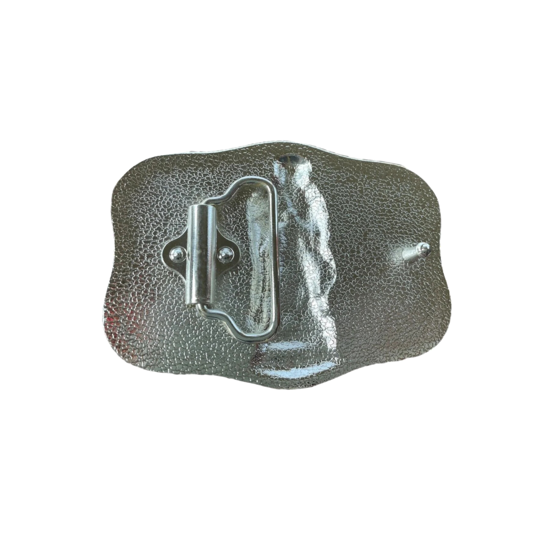 M&F Crumrine Virgin Mary Gold & Silver Belt Buckle