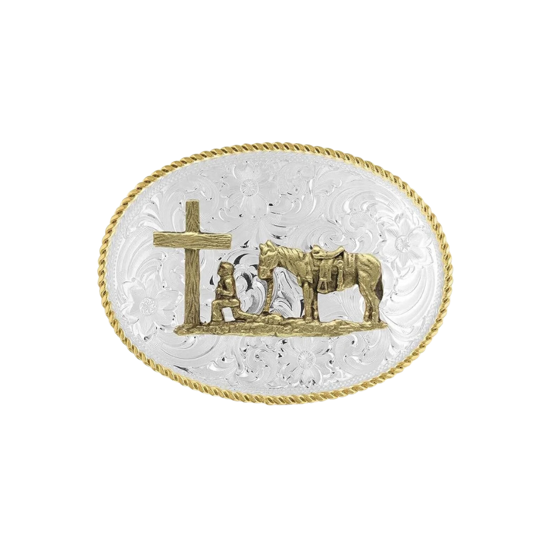 Montana Men's Silversmiths Belt Buckle Christian Cowboy Silver
