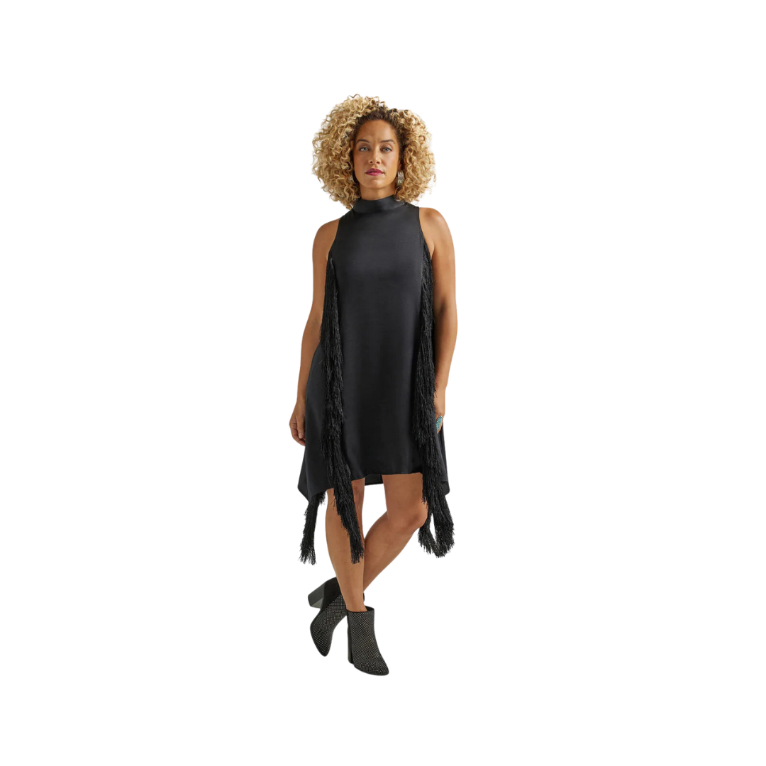 Wrangler Women's Retro Black Party Fringe Dress Wrangler Women's Retro Black Party Fringe Dress