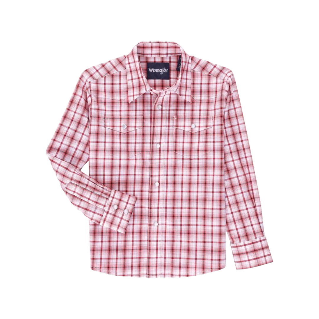 Wrangler Boy's Red Plaid Snap Shirt