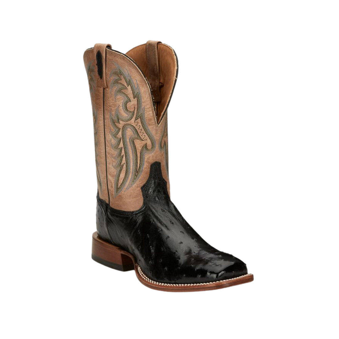 Tony Lama Men's Castillo Ostrich Black Boots