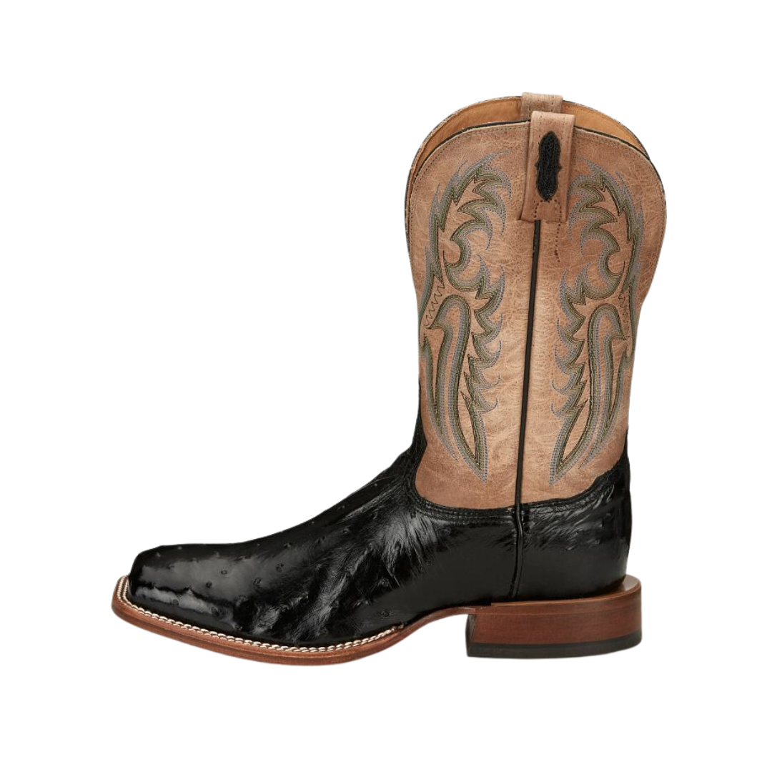 Tony Lama Men's Castillo Ostrich Black Boots