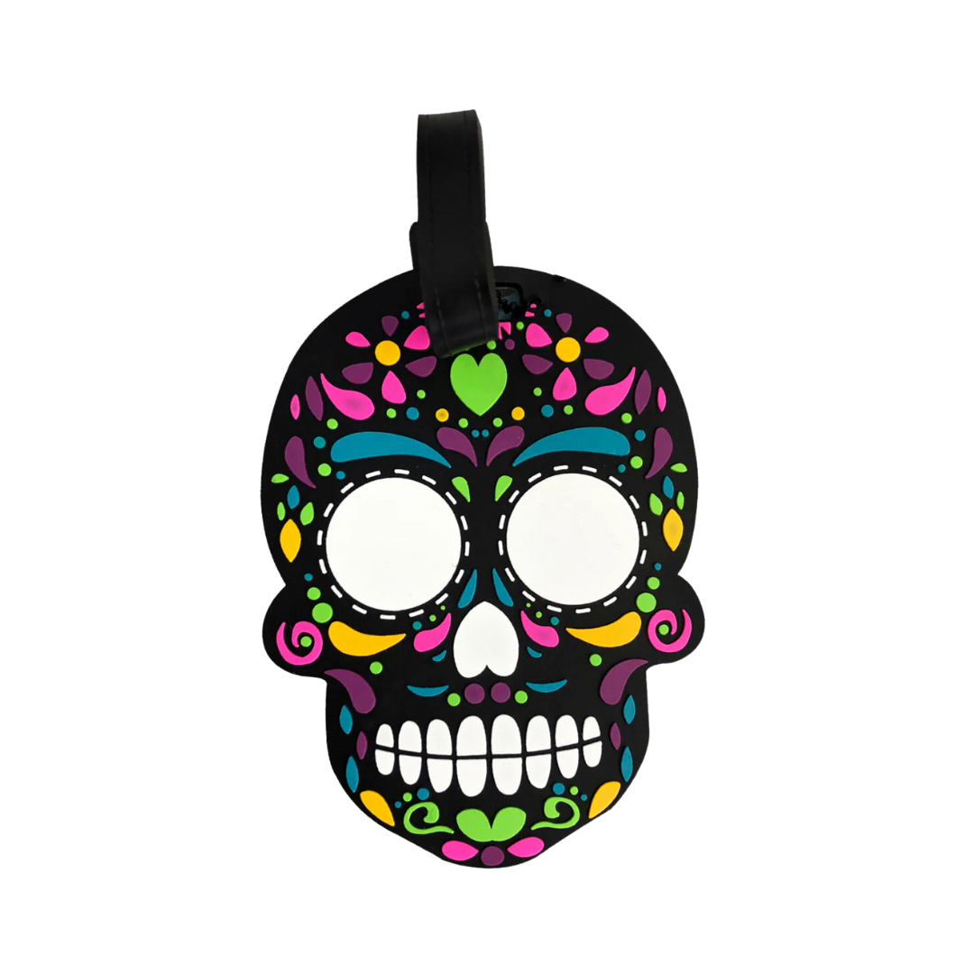 By Mexico Suitcase Calavera Chumbalaca Black Luggage Tag