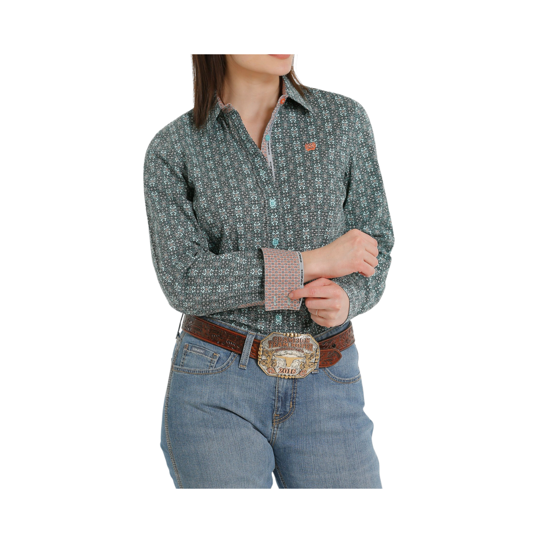 Cinch Women's Button Down Western Blue Light Shirt