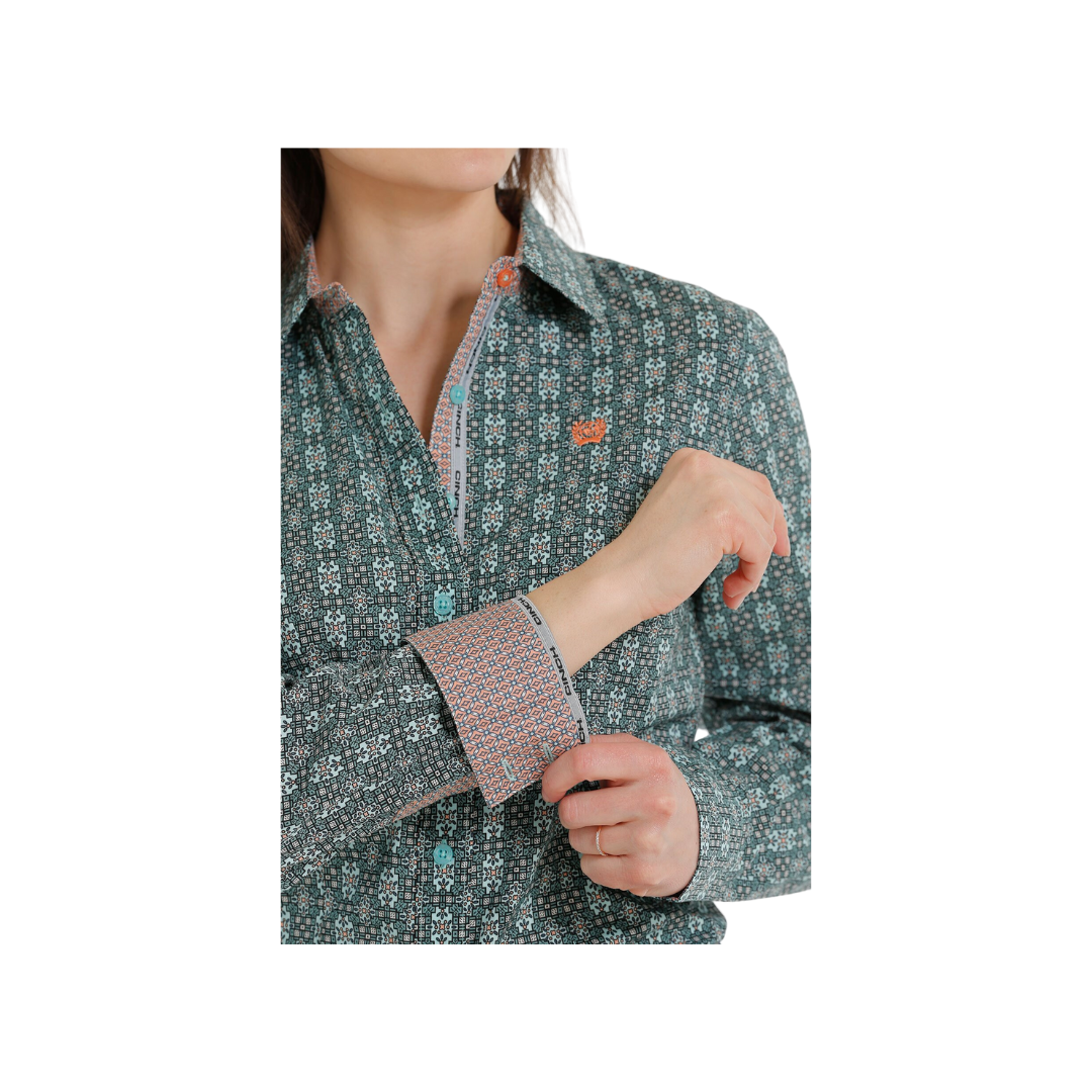 Cinch Women's Button Down Western Blue Light Shirt