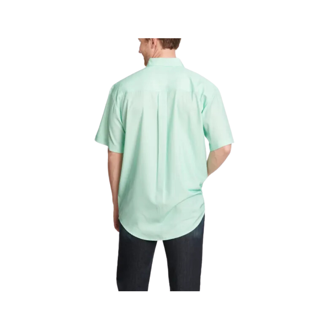 Cinch Men's Sea Geo Print ArenaFlex Short Sleeve Western White Green Shirt
