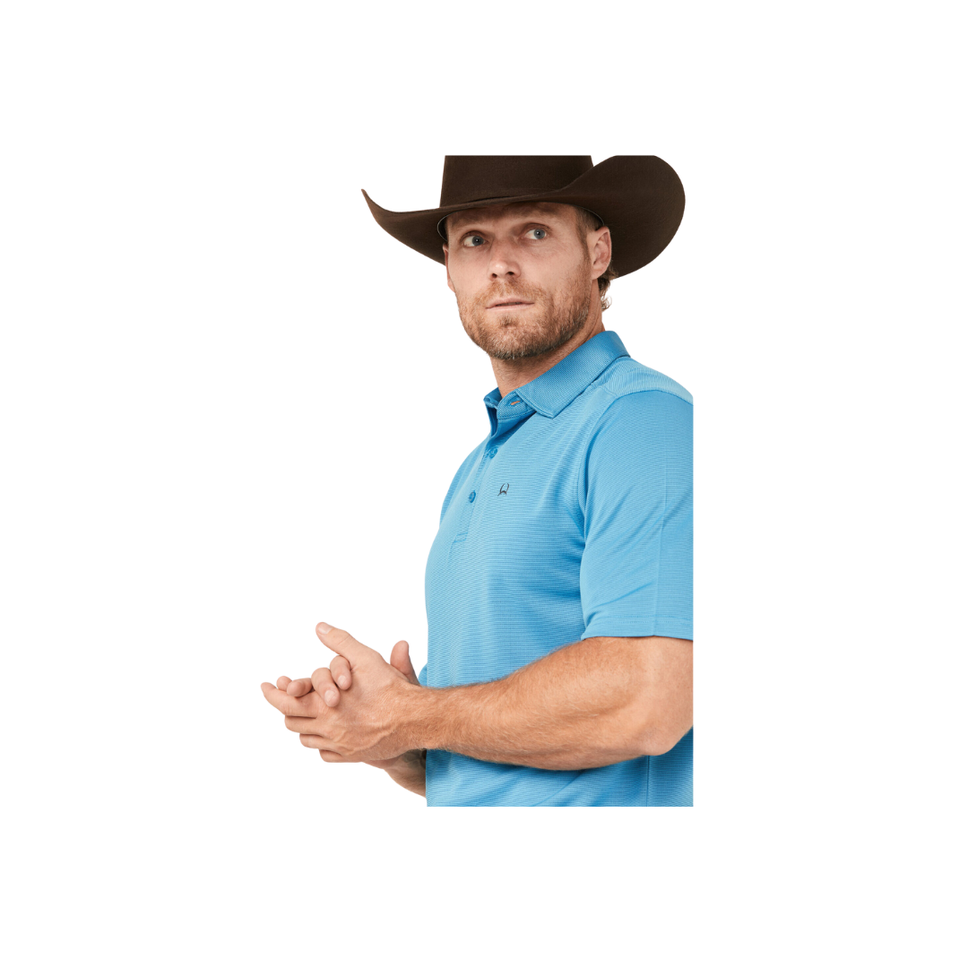 Cinch Men's Arenaflex Short Sleeve Blue Polo