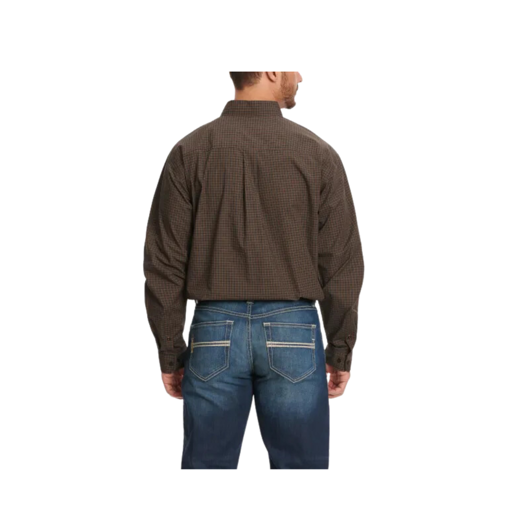 Cinch Men's Mini Check Long Sleeve Western Black Gold Shirt