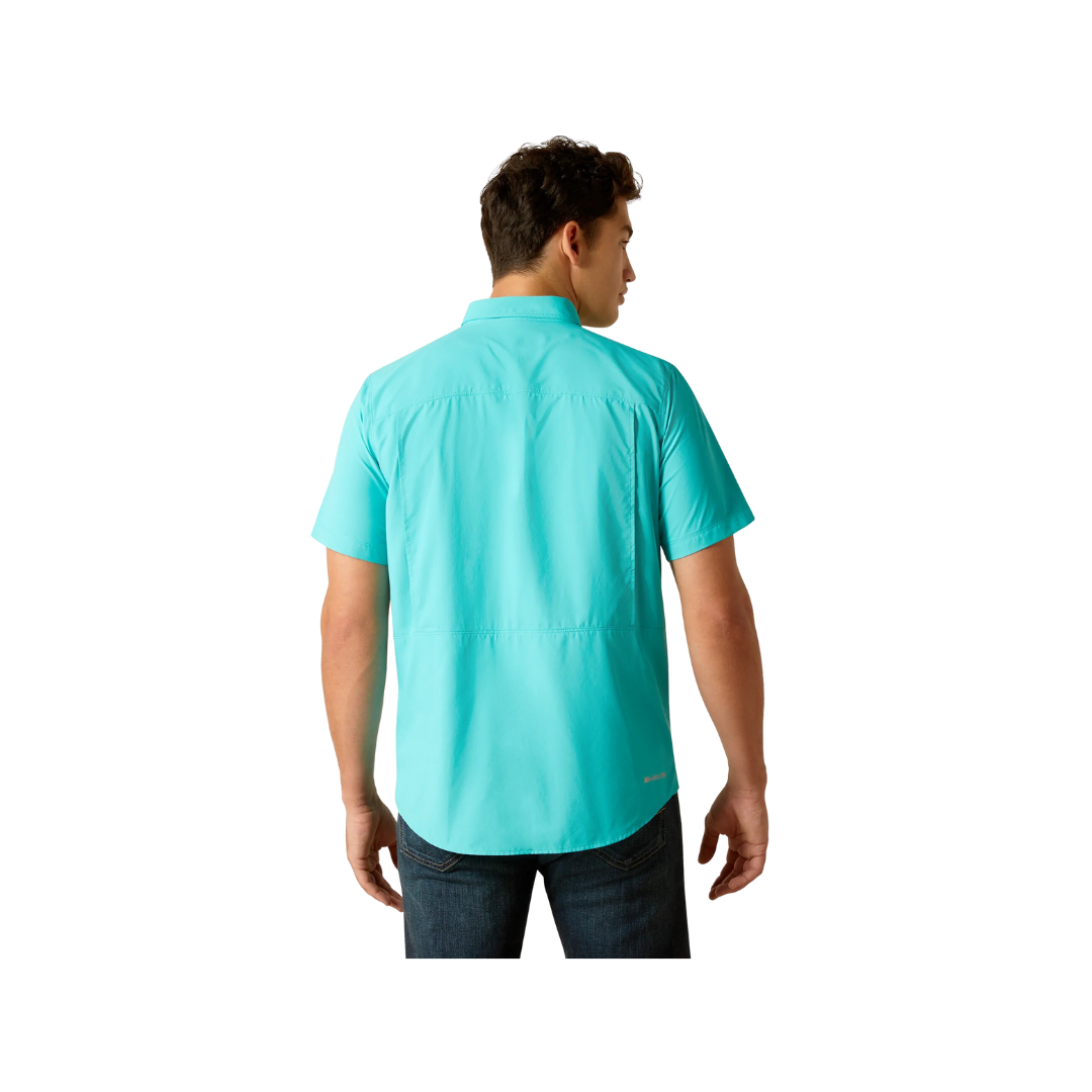 Ariat Men's Venttek Outbound Fitted Drift Button Down Ss Turquoise Shirt