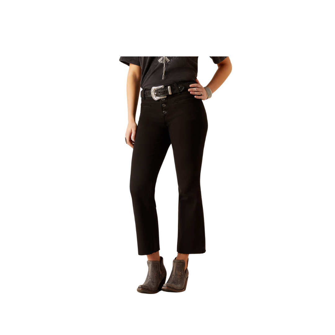 Ariat Women's High Rise Jazmine Kick Flare Black Jean