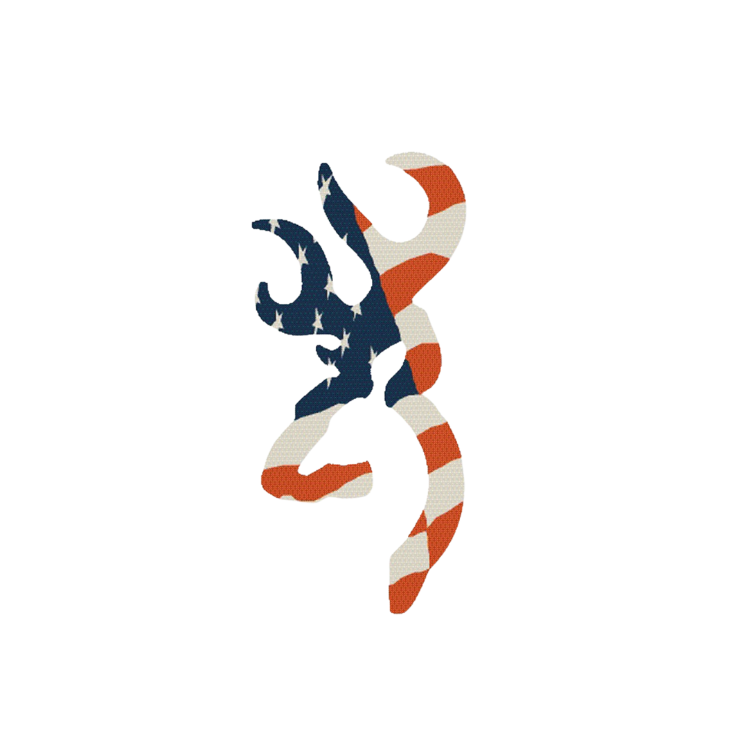 Browning Buckmark 6in Red White Blue Decal