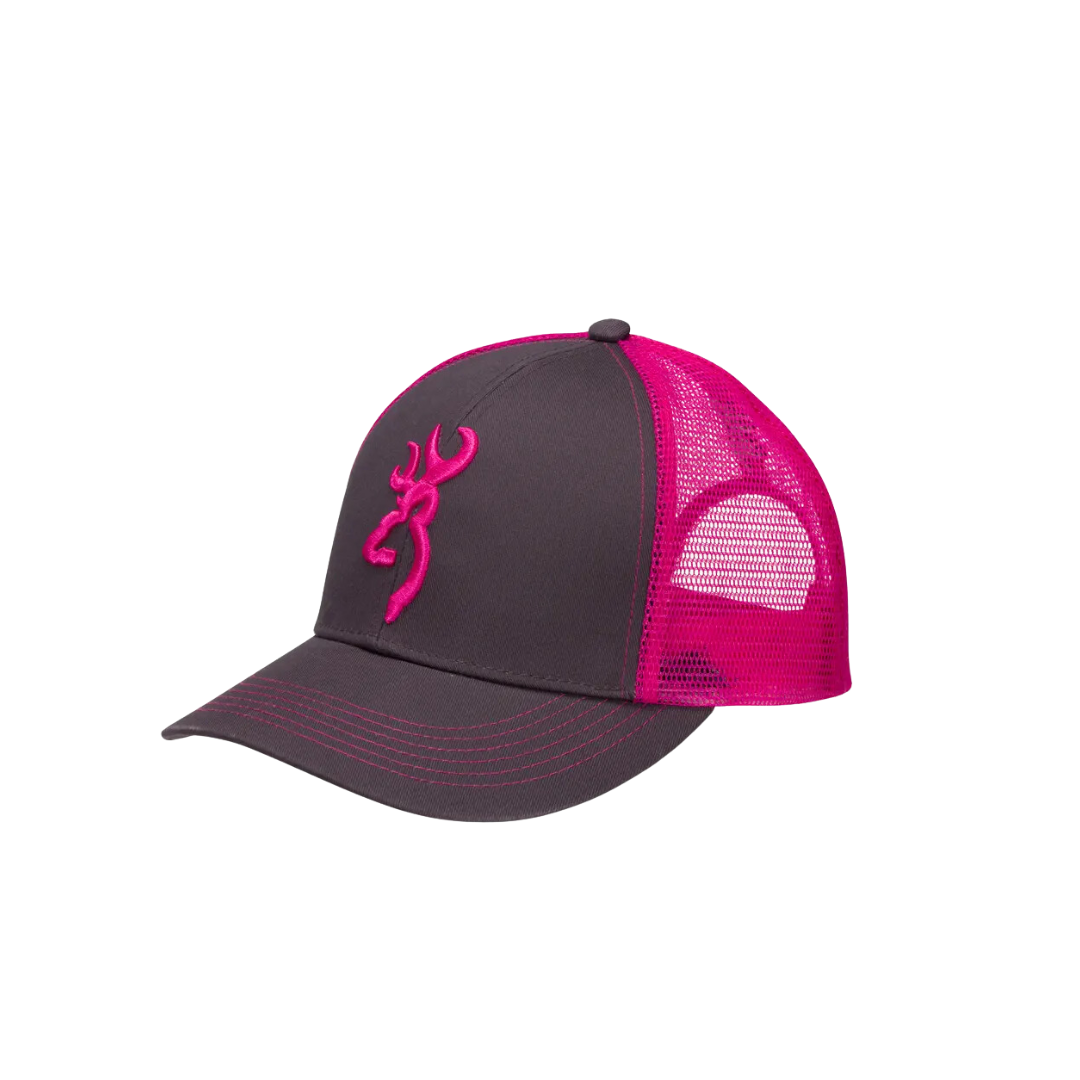 Browning Women's Flashback Charcoal Neon Pink Cap