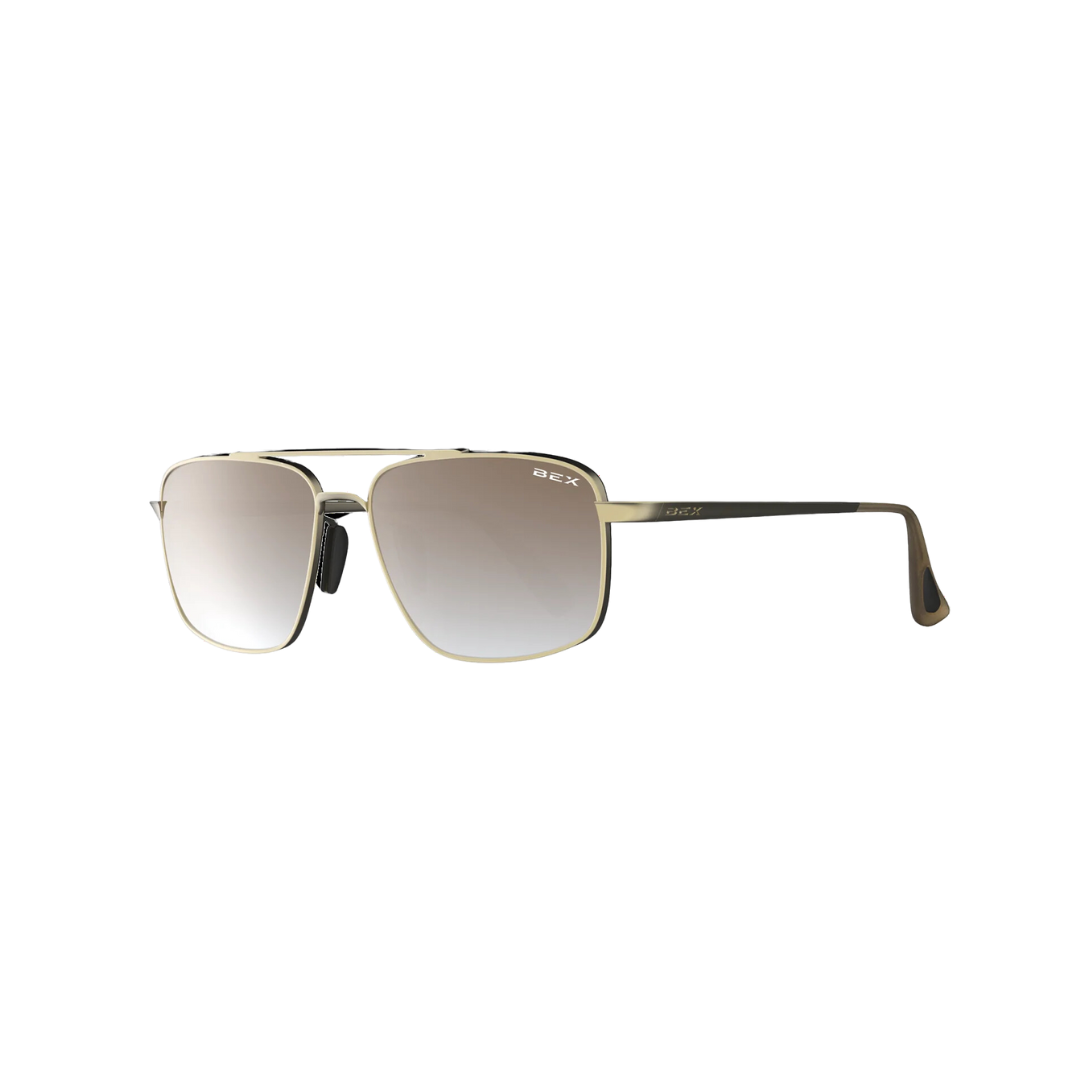 Bex Accel Matt Silver Gold Brown Glasses