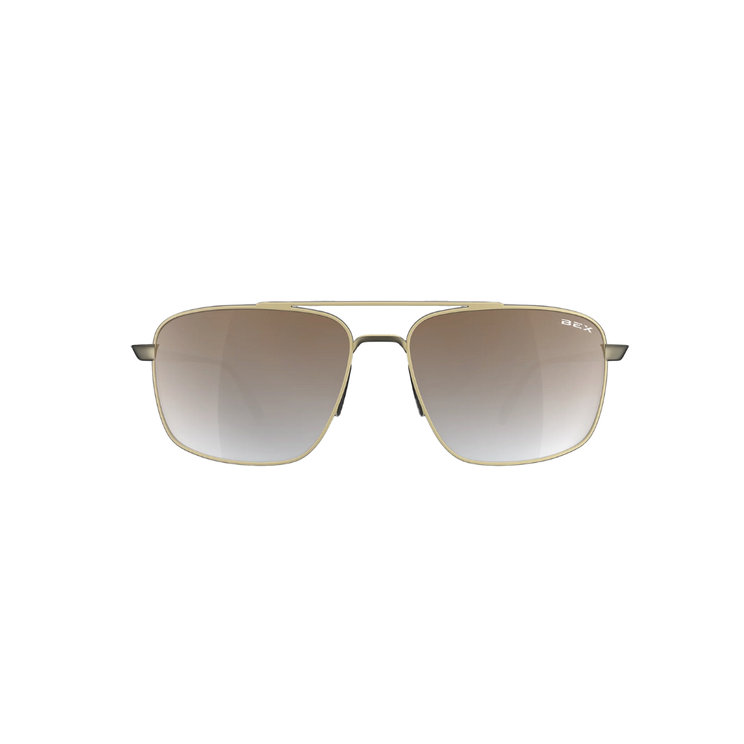 Bex Accel Matt Silver Gold Brown Glasses