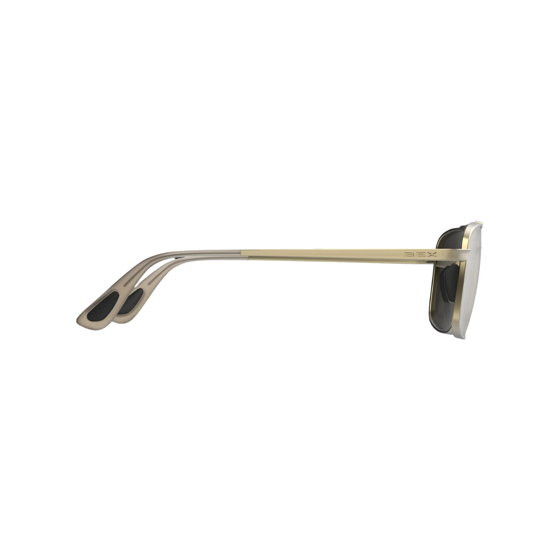 Bex Accel Matt Silver Gold Brown Glasses