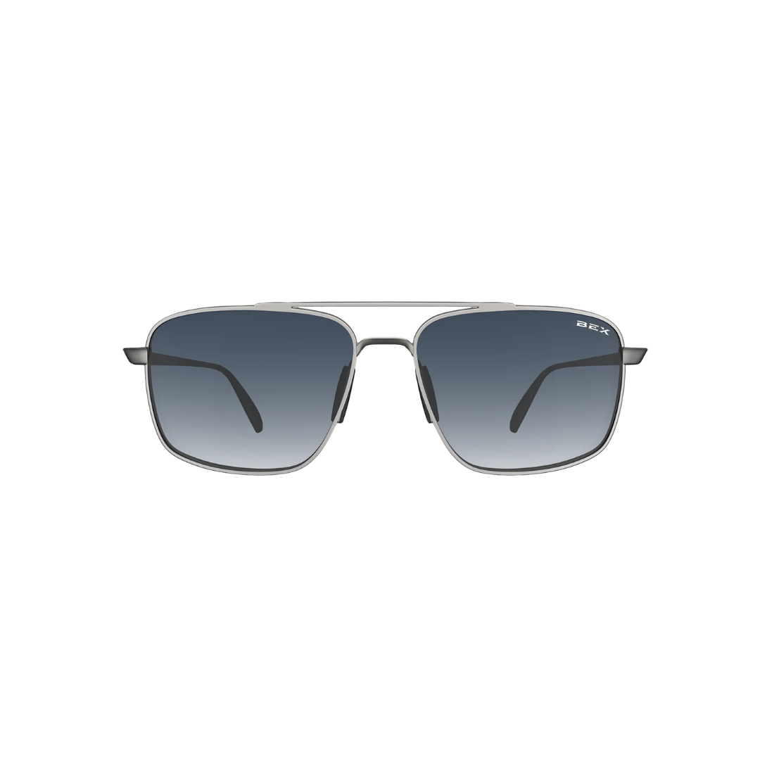 Bex Accel Matt Silver Sapphire Glasses