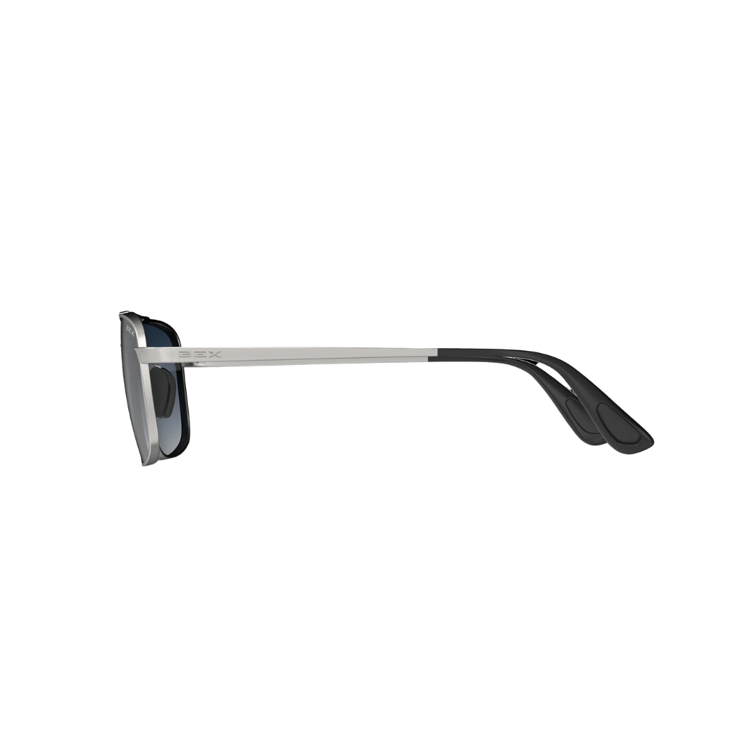 Bex Accel Matt Silver Sapphire Glasses