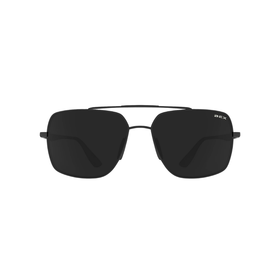 Bex Wing Matte Black Gray Glasses
