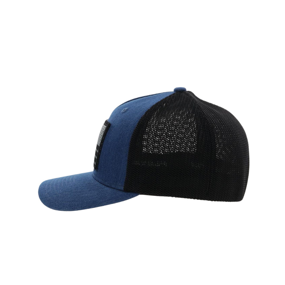 Hooey Men's Liberty Roper Denim Flexfit Black Hat
