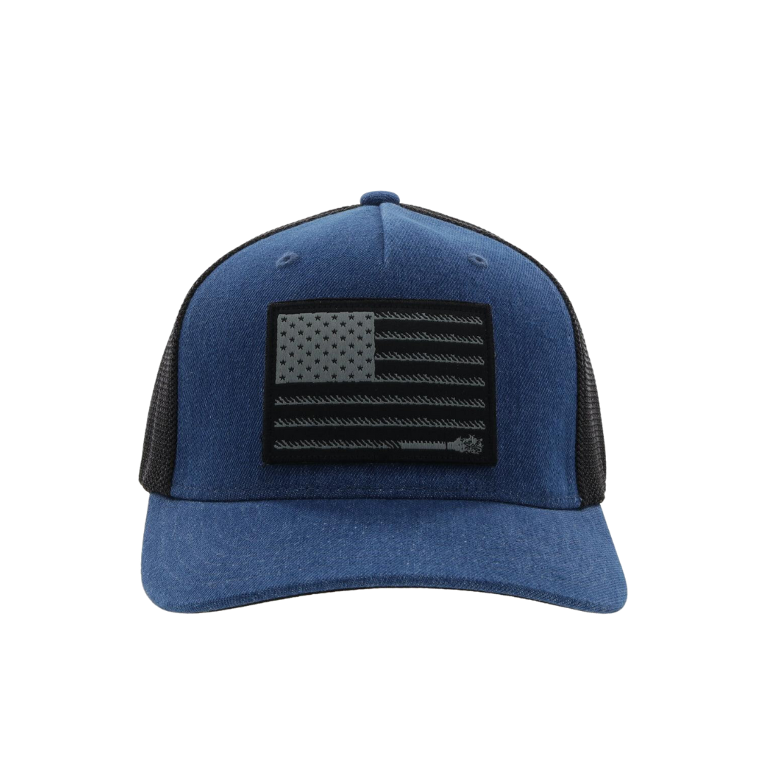 Hooey Men's Liberty Roper Denim Flexfit Black Hat