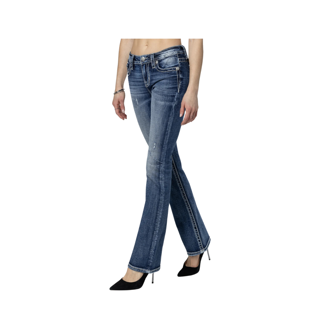 Miss Me Women's Hues Bootcut Pink And Blue Jeans