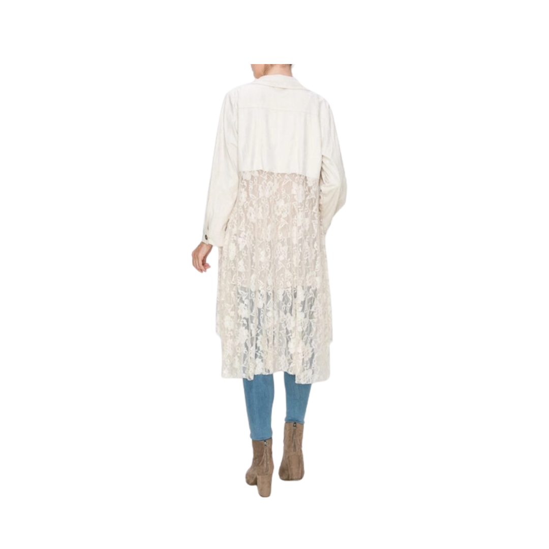 Miss Me Women's Ultra Suede W Ivory Jacket