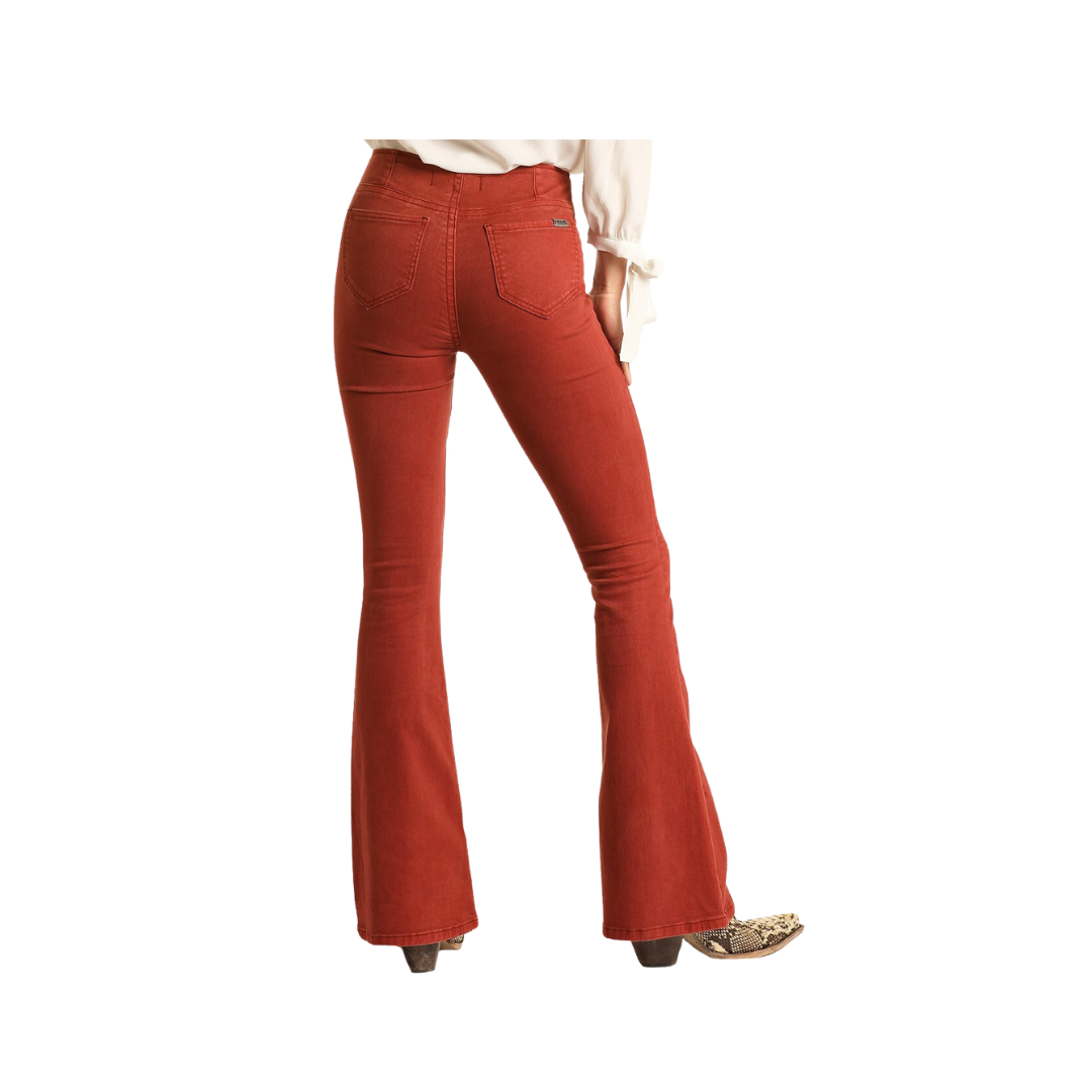 Panhandle Slim Women's Bargain Bells High Rise Stretch Pull On Flare Jeans