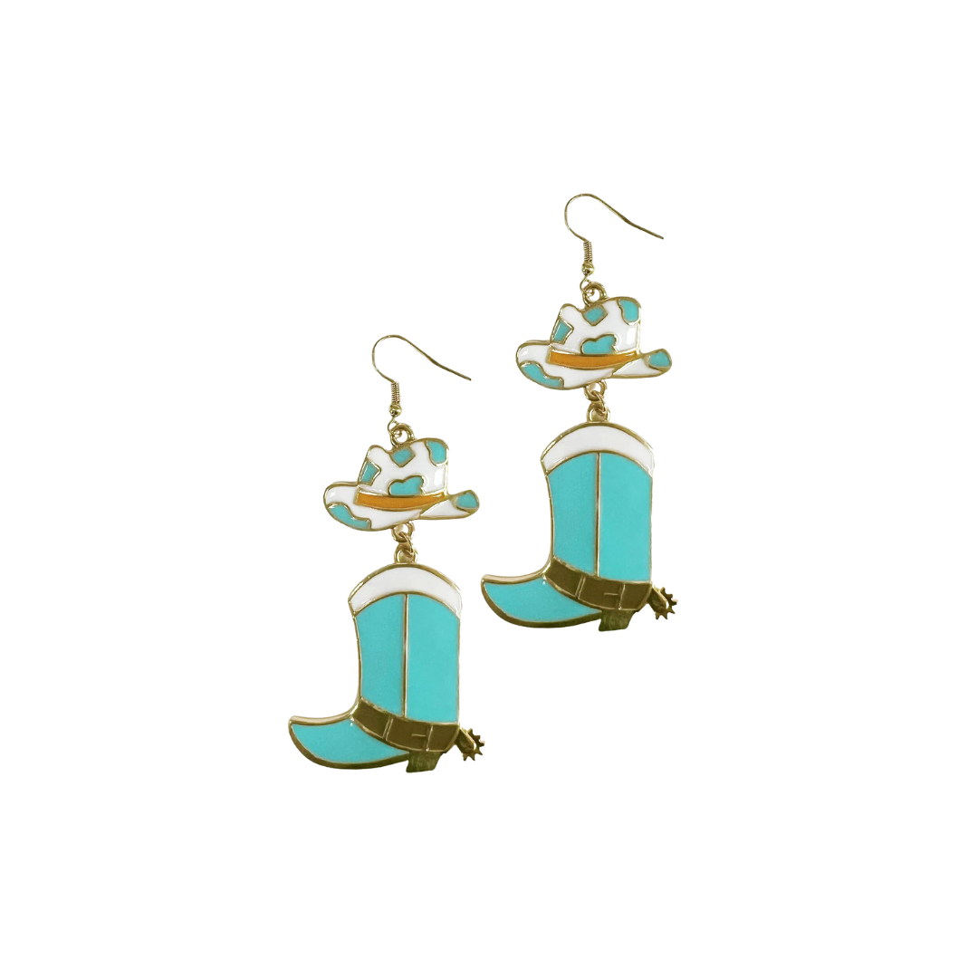Southern Grace Women's Western Enamel Turquoise Earrings