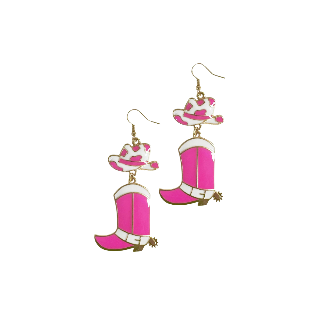 Southern Grace Women's Western Enamel Pink Earrings