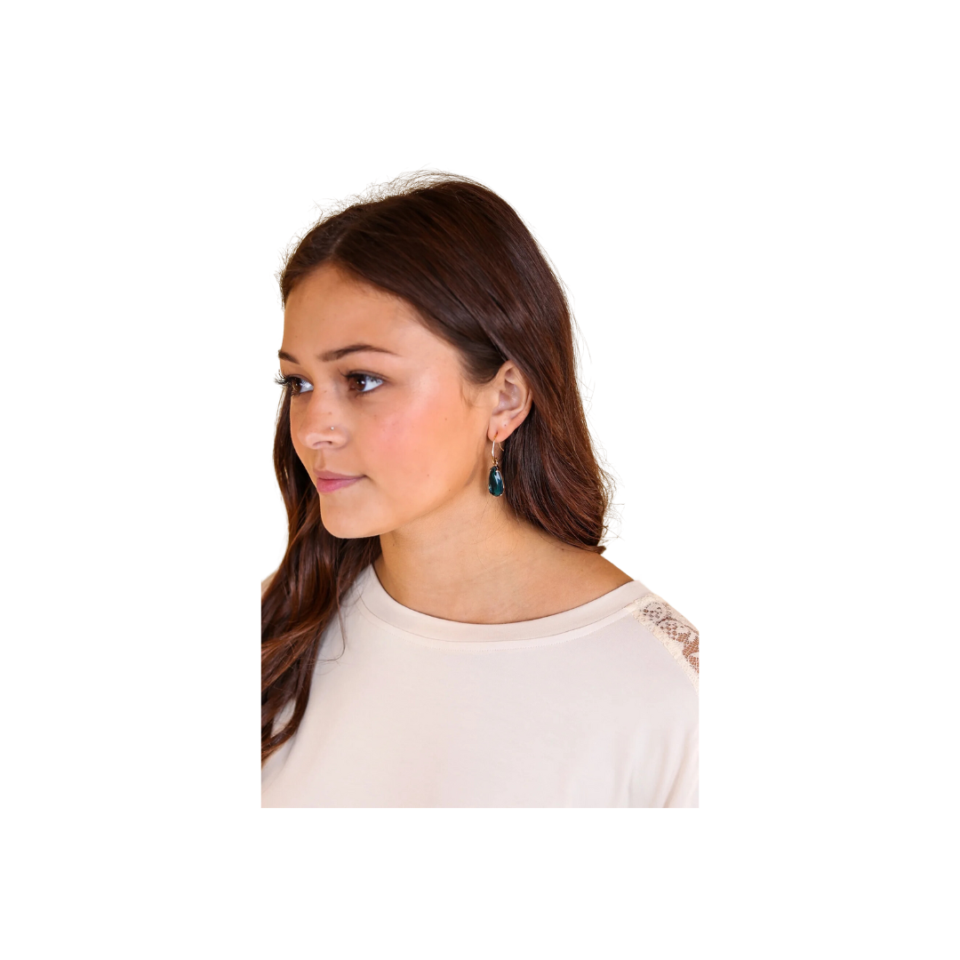 Southern Grace Women's Hadlee Drop Teal Earrings