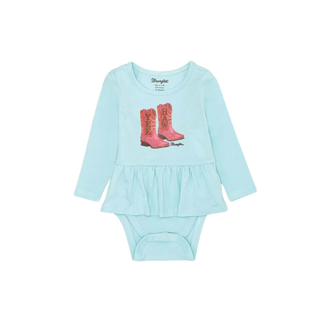 Wrangler Infant Girl's Newborn 24 Months Light Blue Bodysuit