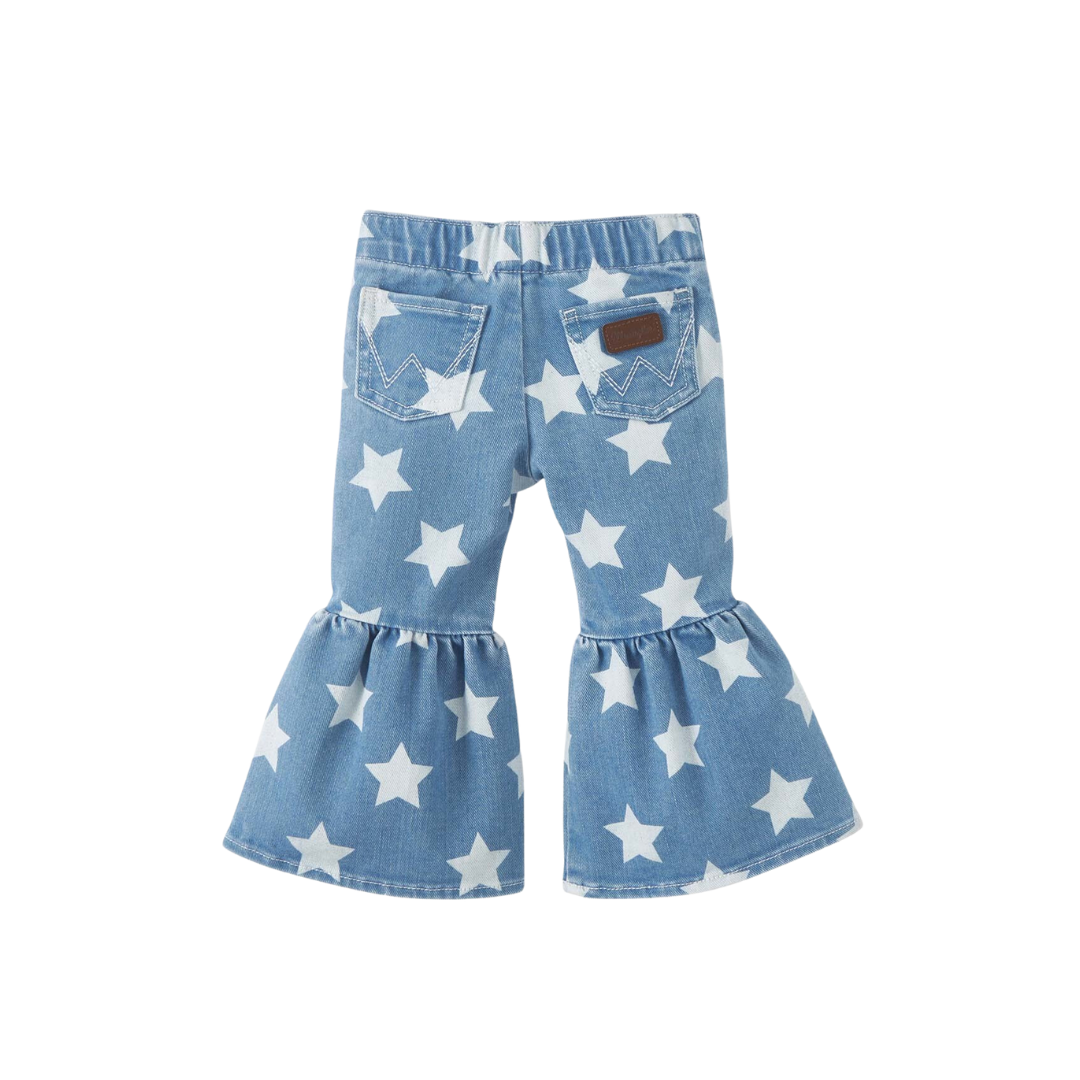Wrangler Infant Girl's Fallon Flare Stars Blue Jeans