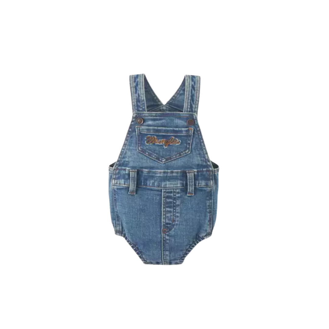 Wrangler Infant Girl's Gianna Denim Blue Romper