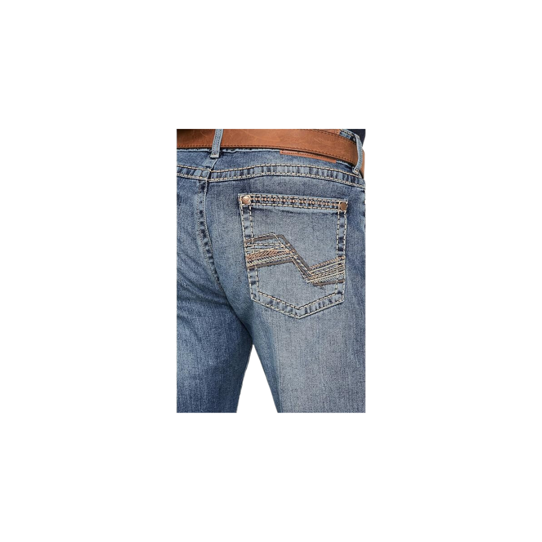 Wrangler Men's Rock 47 Medium Wash Stretch Slim Straight Medium Wash 30W x 32L Jeans