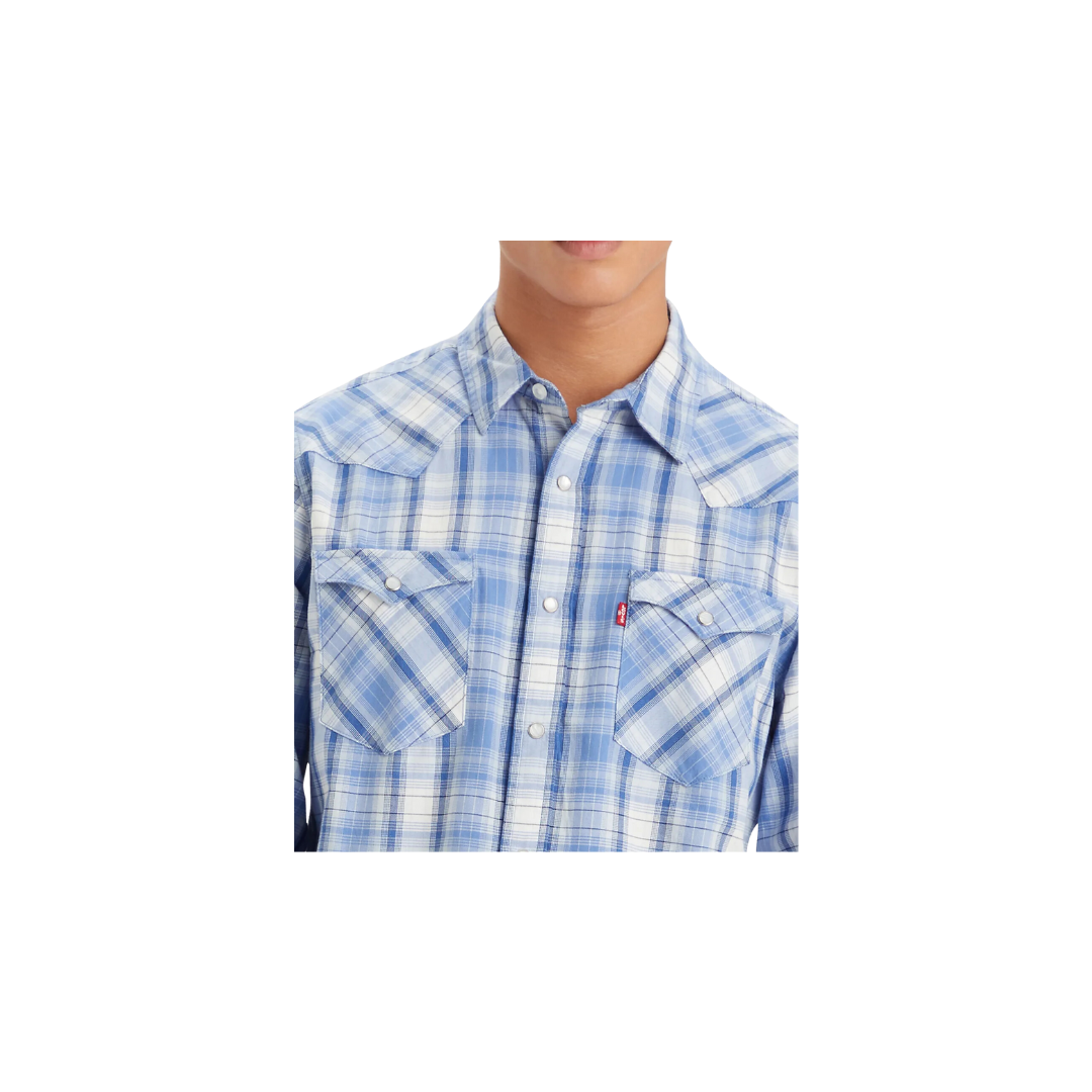 Levi Strauss Men's Classic Western Blue Shirt