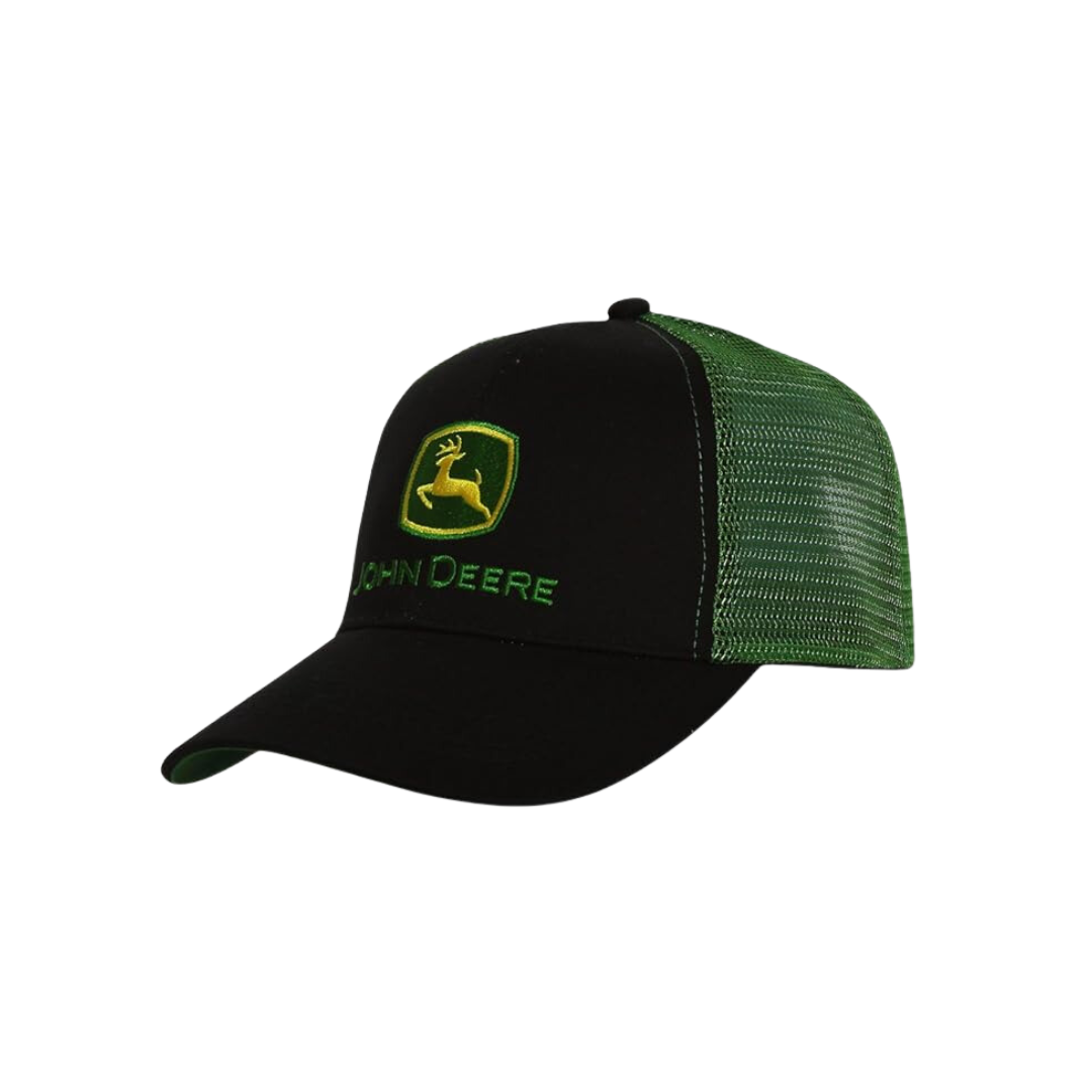John Deere Men's Adjustable Trucker Green Black Cap