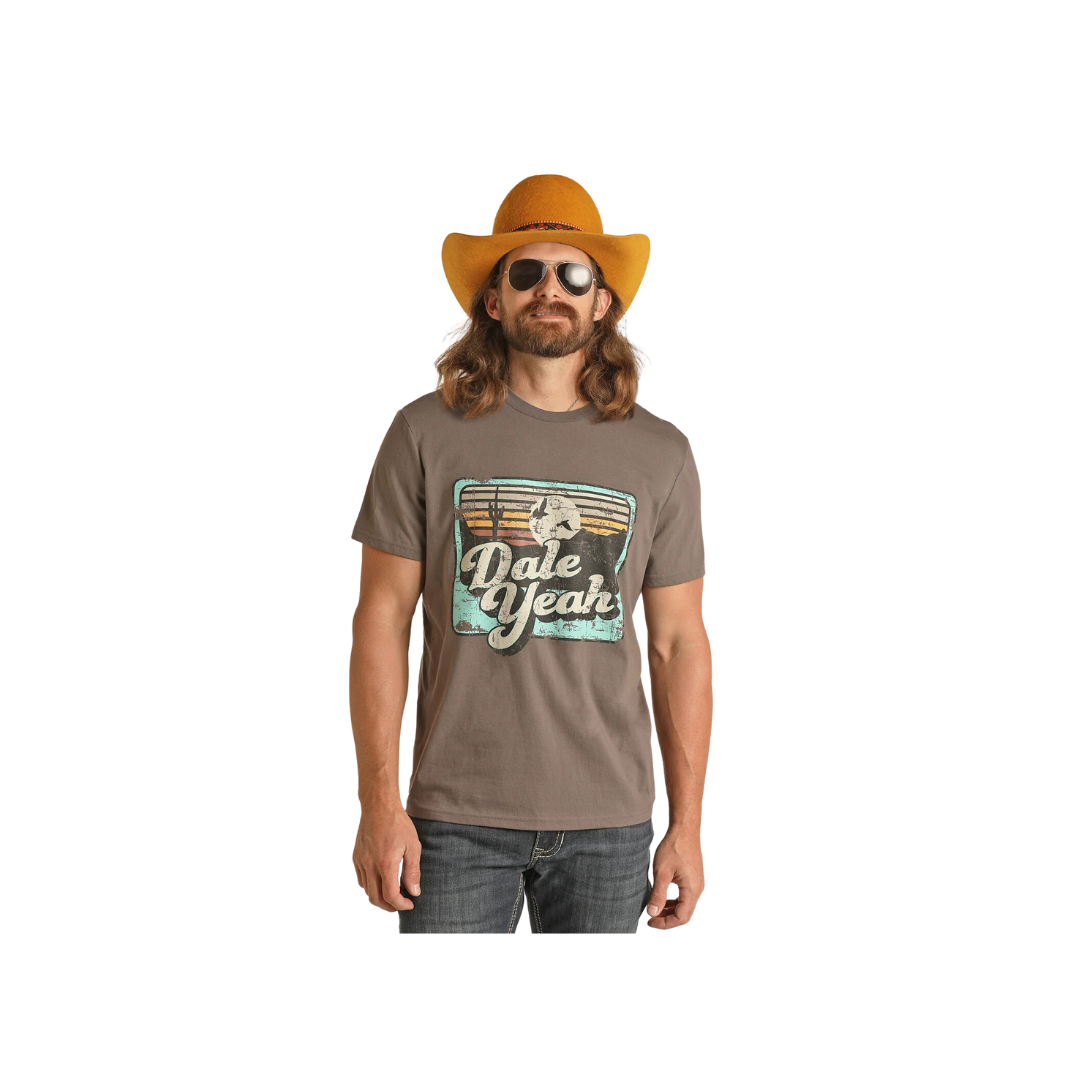 Panhandle Slim Unisex Rock Roll Denim Dale Yeah Graphic Charcoal T Shirt